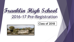 Soph Pre-Registration ppt 2016x - Franklin High School