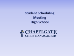 February 29 Scheduling Meeting