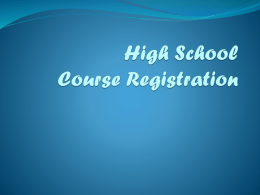 High School Course Registration