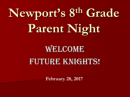 Newport`s 8th Grade Parent Night