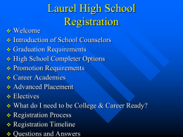 electives - Laurel High School Counseling Department