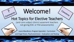 Hot Topics for Elective Teachers