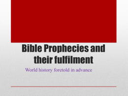 Bible Prophecies and their fulfilment