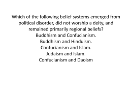 Which of the following belief systems emerged from political disorder
