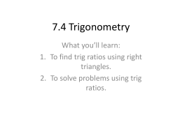 7.4 Trigonometry