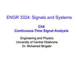 ELEC 360: Signals and Systems - UCO