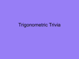 Trigonometric Trivia