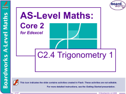 C2.4 Trigonometry 1