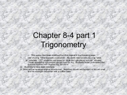 Geo Ch 8-4 pt 1 – Trigonometry