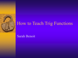 Trigonometry Functions - Wichita State University, Wichita