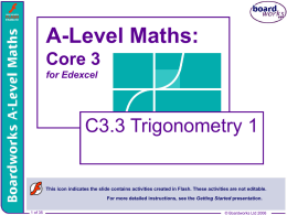 C3.3 Trigonometry 1