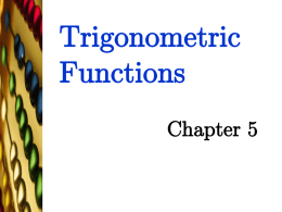 Trigonometric Functions - University of Wisconsin