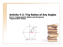 Activity 4-1: The Radian Measure