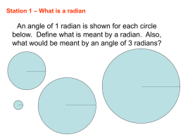 An angle of 1 radian is shown for each circle below