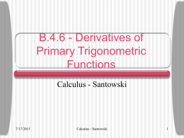 B1.4 & B1.5 - Derivatives of Trigonometric Functions