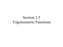 Section 1.5 Trigonometric Functions