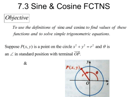 7.3 Sine & Cosine FCTNS