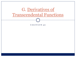G. Derivatives of Transcendental Functions