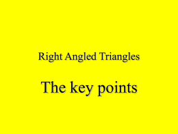 Right Angled Triangles