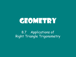 8.7 Applications of Trigonometry