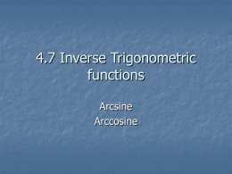 4.7 Inverse Trigonometric fucntions