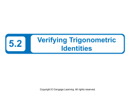 Verifying a Trigonometric Identity