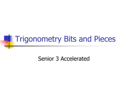 Trigonometry Bits and Pieces - Maths-with-MsG