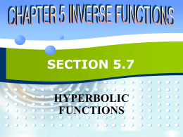 hyperbolic functions