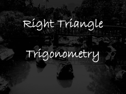 Right Triangle Trigonometry - FIT