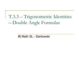 T.3.3 – Trigonometric Identities – Double Angle Formulas