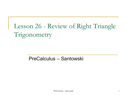 Examples – Right Triangle Trigonometry