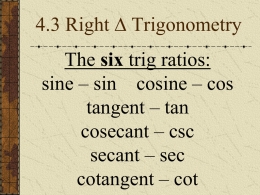 7.2 Right Trigonometry