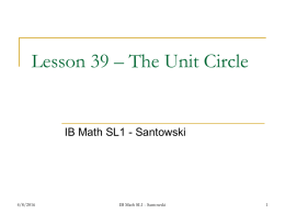 Lesson 42 – The Unit Circle