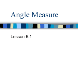 6.1 Angle Measure