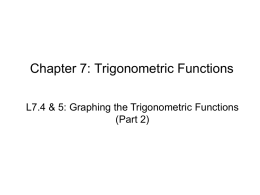 Periodic Functions - Morgan Park High School