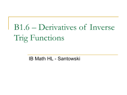 B1.6 – Derivatives of Inverse Trig Functions
