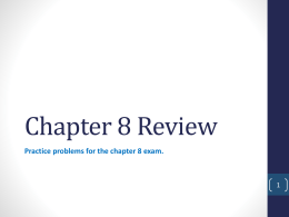 Chapter 8 Review