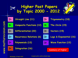 Higher past paper questions, 2000