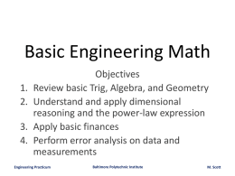 Basic Engineering Math - Baltimore Polytechnic Institute