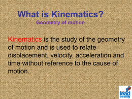 Kinematics - Mr Desantis