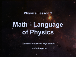 Presentation Lesson 02 Language of Physics
