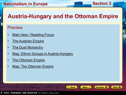 Austria-Hungary and the Ottoman Empire Section 3 Nationalism in Europe Preview