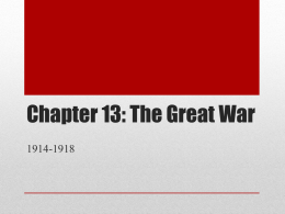 Chapter 13: The Great War