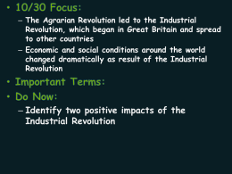 of the Industrial Revolution