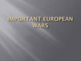 Important European Wars