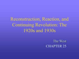 Reconstruction, Reaction, and Continuing Revolution