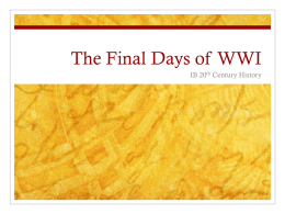 The Final Days of WWI - George Washington High School