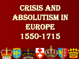 Crisis and Absolutism in Europe Power Point