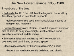 The New Power Balance, 1850 - 1900