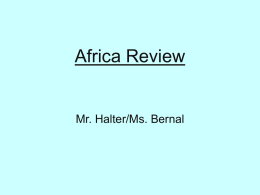 Africa Review - Iroquois Central School District / Home Page
